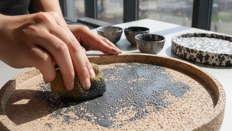 نحوه ترکیب رنگ اکریلیک با آب برای سنگ مصنوعی